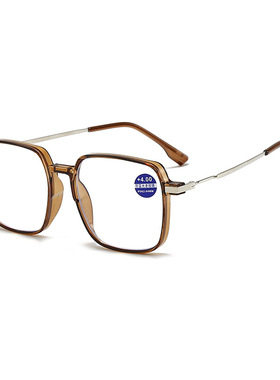 时尚年轻老花眼镜防蓝光新款方形大框显瘦男女款高清读书老光眼镜