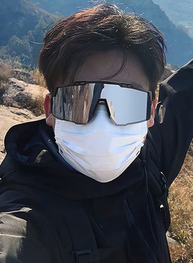 新款户外登山骑行太阳镜防紫外线护目镜防风沙一体式墨镜