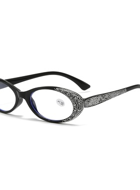 新款时尚贴钻猫眼老花眼镜防蓝光中老年高清阅读镜气质减龄老花镜