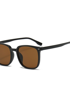 黑框茶色墨镜男高级感痞帅大框时尚眼镜女防紫外线网红太阳镜