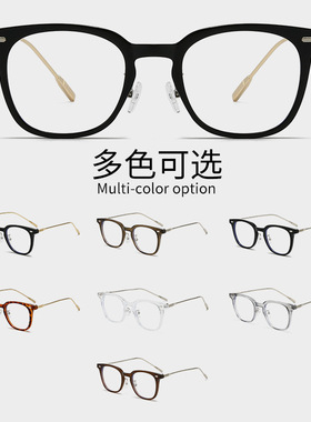 爆款网红素颜茶色眼镜框女超轻眼镜架复古防蓝光学生可配近视眼镜
