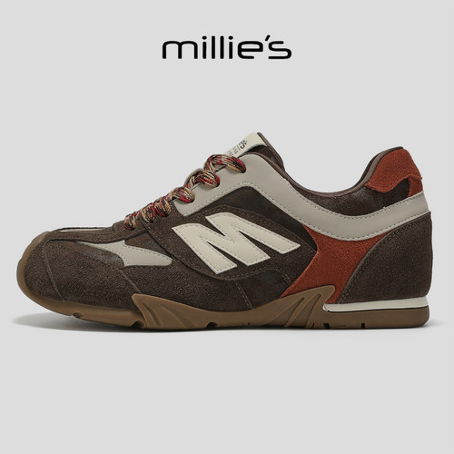 MILLIE'S/妙丽2026春季新款舒适百搭运动休闲鞋系带拼接德训女鞋 - 图1