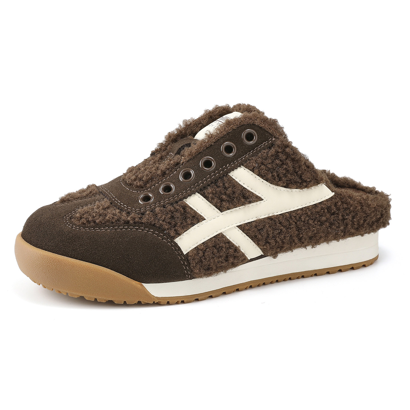 MILLIE'S/妙丽加绒保暖毛毛鞋女户外半包鞋2025新款时尚休闲拖鞋,淘宝优惠券,粉丝福利购,淘宝优惠卷