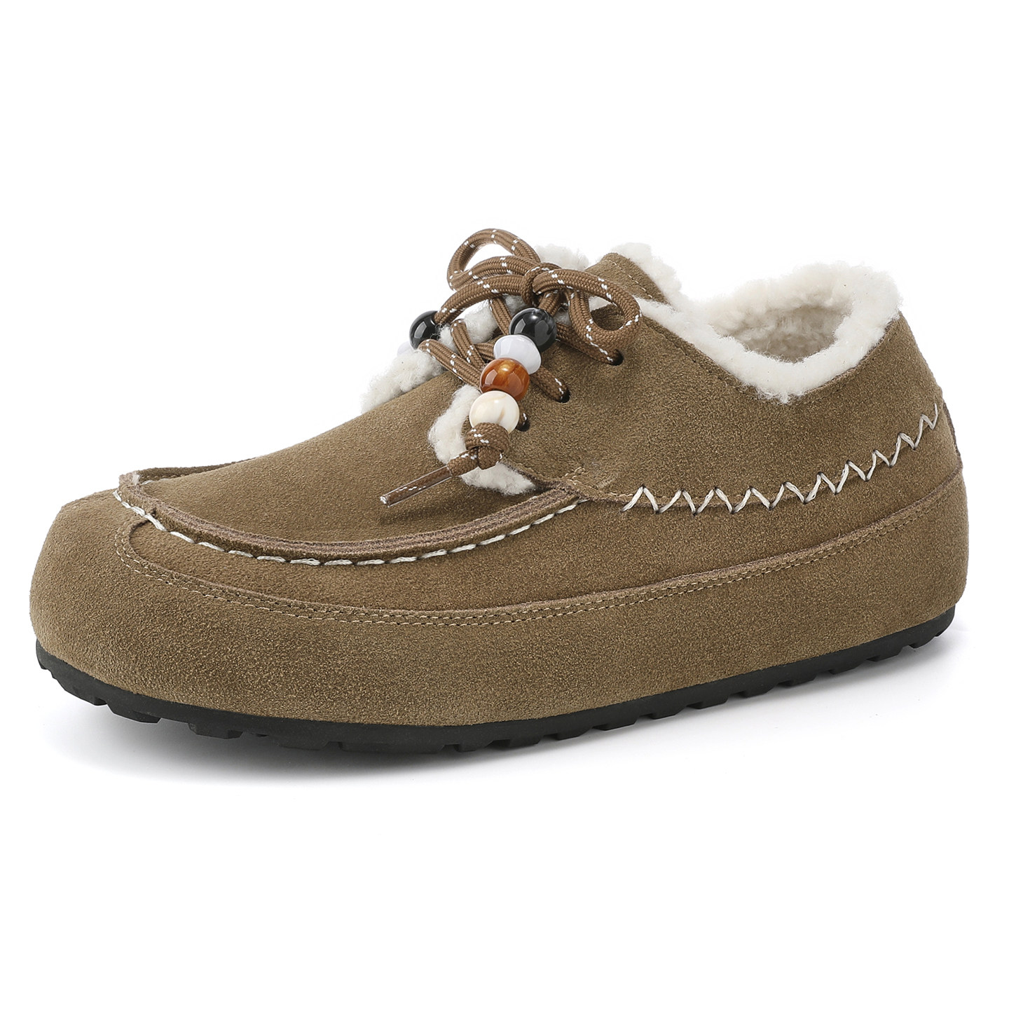 MILLIE'S/妙丽2025冬季新款加绒系带平底勃肯鞋时尚百搭休闲女鞋,淘宝优惠券,粉丝福利购,淘宝优惠卷