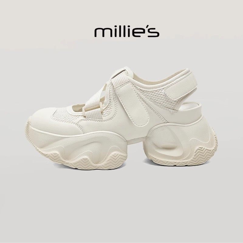 MILLIE'S/妙丽低跟复古风休闲时尚凉鞋舒适百搭日常罗马凉鞋,淘宝优惠券,粉丝福利购,淘宝优惠卷