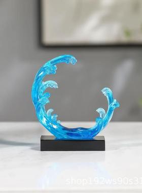 艺档轻奢高家居饰品品客厅玄关办公室工品风生水起KWP酒柜软装饰