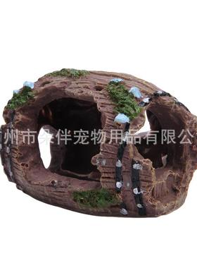 直销新款水族箱器材配件玻璃鱼缸装饰造景树脂工艺品808仿古酒桶