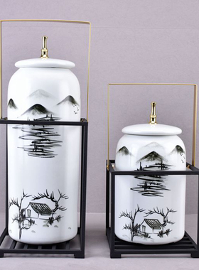 新中式陶瓷小鸟客厅摆件软装饰品酒柜电视柜酒店玄关博古架子摆设