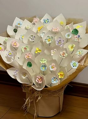 一岁一礼陶瓷花束景德镇陶瓷花手工diy家居装饰永生花送朋友礼物