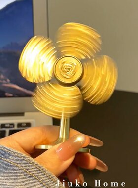 转转赚！财源滚滚工位小风车风生水起转运黄铜摆件工位玄学装饰品