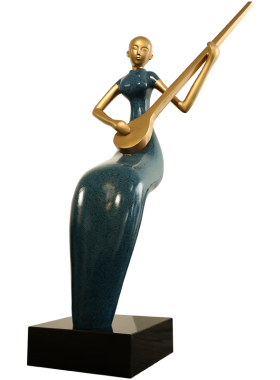 创意迎宾人物雕塑酒店会所大堂过道售楼处庭院玻璃钢大型落地摆件