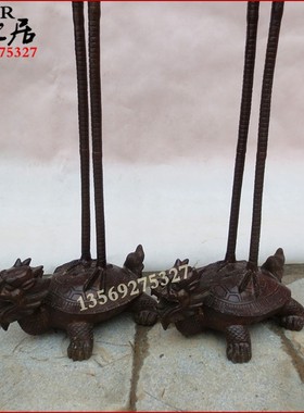 黄铜铜器 特大号纯铜龟鹤一对 铜烛台 铜仙鹤 家饰工艺品摆件