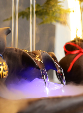 创意中式客厅招财悬壶循环流水摆件开业乔迁新居礼品搬新家房礼物