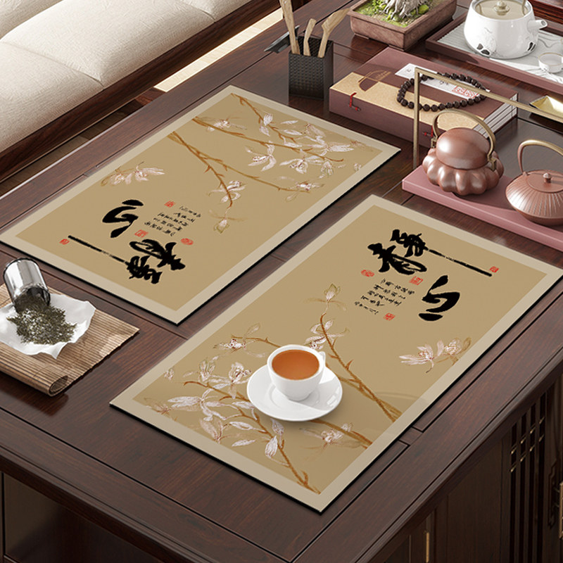 新中式茶席茶台吸水凉垫矽藻泥垫子防水茶桌茶垫桌旗禅意沥水垫国,淘宝优惠券,粉丝福利购,淘宝优惠卷