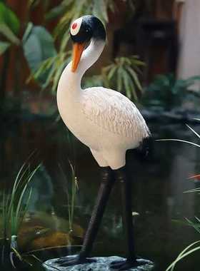 新款直销庭院假山仙鹤摆件流水景观饰品户外院子花园草坪鱼池造景