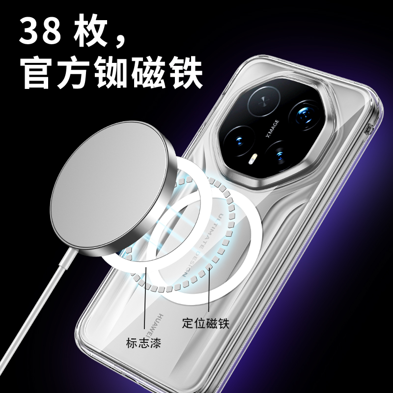 功崇【高分子冰透】适用华为mate80RS非凡大师手机壳磁吸MATE70RS全包超薄透明80Promax保护套保时捷镜头男女 - 图3