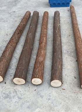 自然木头/杉木实木二米长料/无皮本色圆木原木料/家装横樑/原木色