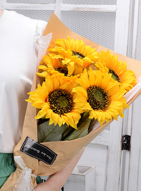 7 heads Artificial Sunflower Bouquet Silk Sunflower Fake Flo