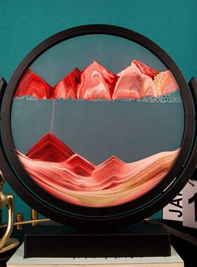 好货3d立体流沙画客厅沙漏玻璃摆件山水画办公室家居装饰品毕业礼