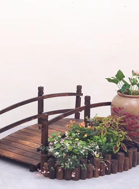 好货阳台花园造景道具商场木栅栏花坛围栏幼儿园室内装饰木桩摆件
