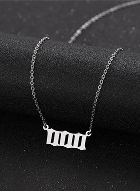 Stainless Steel Angel Number Lucky Numbers Necklaces 111 222