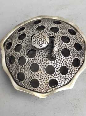 直销新款仿古铜器古玩杂件收藏 镀银莲花炉 创意工艺品金属摆件