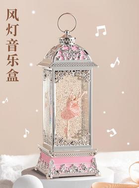 直销新款创意儿童公主小女孩生日礼物跳舞芭蕾八音盒飘雪旋转水晶
