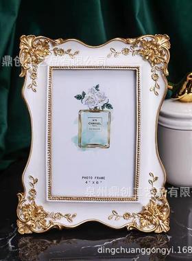 直销新款欧式创意复古相框挂墙画框架6寸树脂相框摆台儿童影楼礼