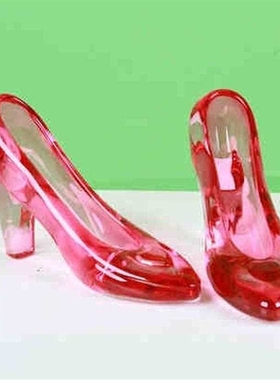 送给闺蜜的水晶鞋玻璃透明灰姑娘儿童生日礼物玻璃水晶高跟鞋