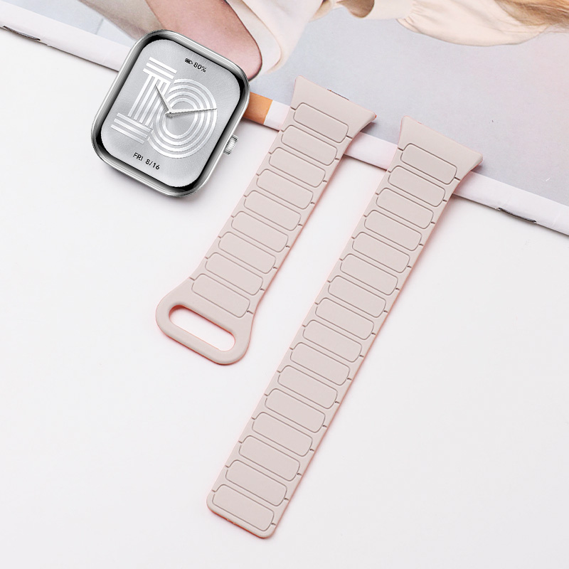 适用于红米手表6硅胶4/5磁吸表带Redmi智能watch6亲肤新款腕带运动红米4/5稳固耐磨耐用男女替换表链高级配件 - 图0