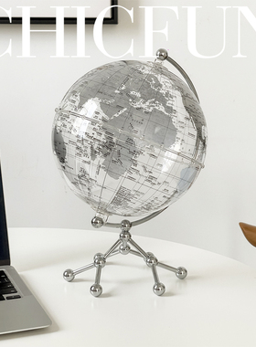 创意透明地球仪摆件轻奢高档网红客厅电视柜书房桌面装饰品高级感