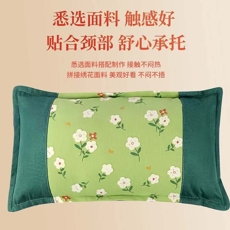 艾草颈椎枕老粗布学生状元枕头护颈凉席方枕纯艾草填充养生颈椎枕 - 图0