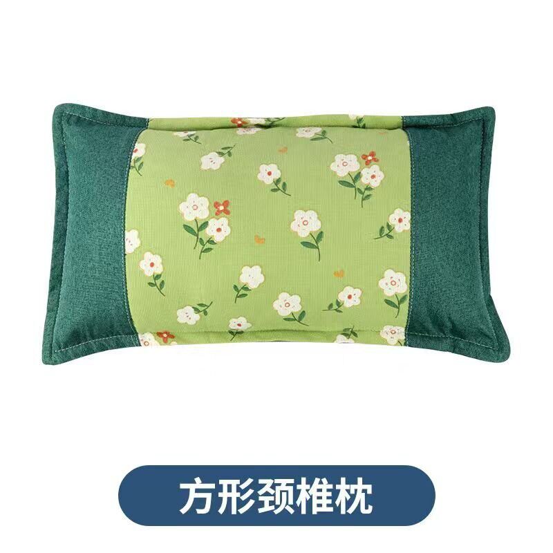 艾草颈椎枕老粗布学生状元枕头护颈凉席方枕纯艾草填充养生颈椎枕 - 图2