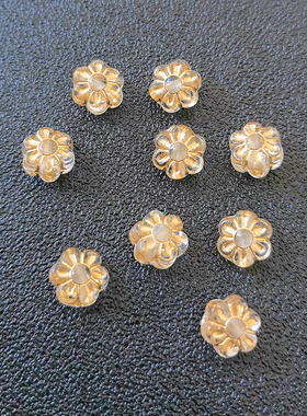 diy透明描金六瓣花隔珠串珠手工