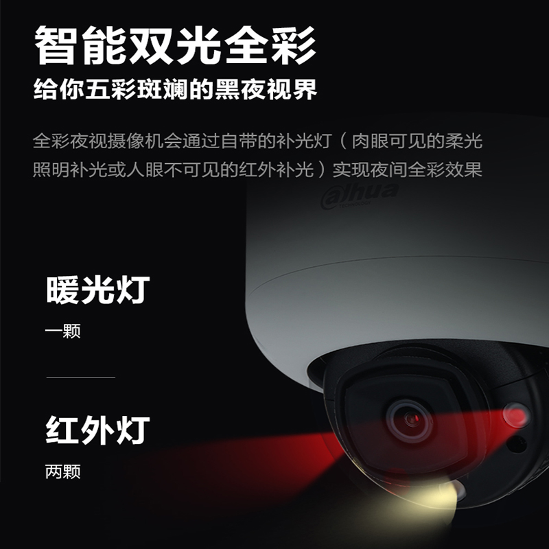 大华400万防暴半球人脸警戒网络监控摄像头室内商用远程POE摄像头 - 图2