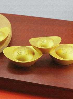 新款直销工艺品黄铜金元宝合金元宝办公室居家金属摆件解压手把件