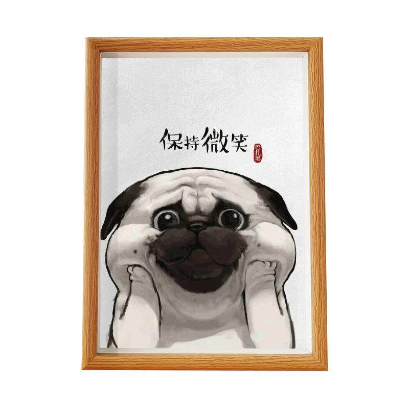 新款直销保持微笑创意宠物猫狗照片打印装裱相框效果纪念装饰挂画,淘宝优惠券,粉丝福利购,淘宝优惠卷