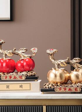 新款直销柿柿如意新中式轻奢乔迁之喜新居礼品客厅玄关电视酒柜装