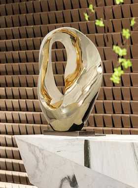 新款直销现代大型抽象电镀抽象摆件酒店大堂雕塑艺术品过道走廊客