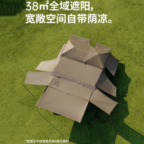 Naurehike挪客户外屋脊13Neo家庭帐多人露营装备过夜防雨防风帐篷 - 图3