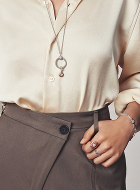 Pandora潘多拉奥莱闪耀双环戒指925银简约轻奢礼物