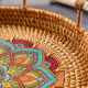New direct sale Vietnamese rattan tray rattan storage basket double ear bread fruit dessert picnic tray desktop