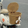 Electric vehicle rear basket Amaya Di universal rattan storage basket front multi-functional helmet storage blue