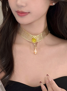 金色项圈礼服配饰脖子饰品项链女