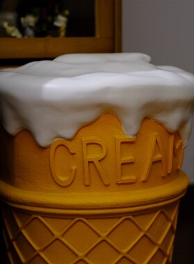 复古可爱冰淇淋大雪糕甜筒凳子美式家居装饰大摆件玄关换鞋凳