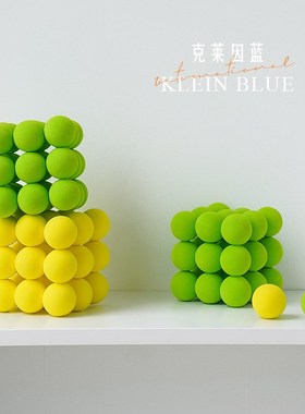 克莱因蓝圆球魔方摆件小球几何拍照道具北欧创意家居软装饰品摆设
