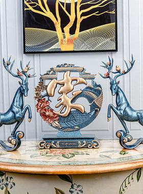 酒柜装饰品欧式奢华客厅创意摆设品玄关工艺品电视柜 软装鹿摆件