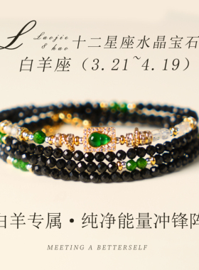 黑碧玺项链十二星座水瓶座项链