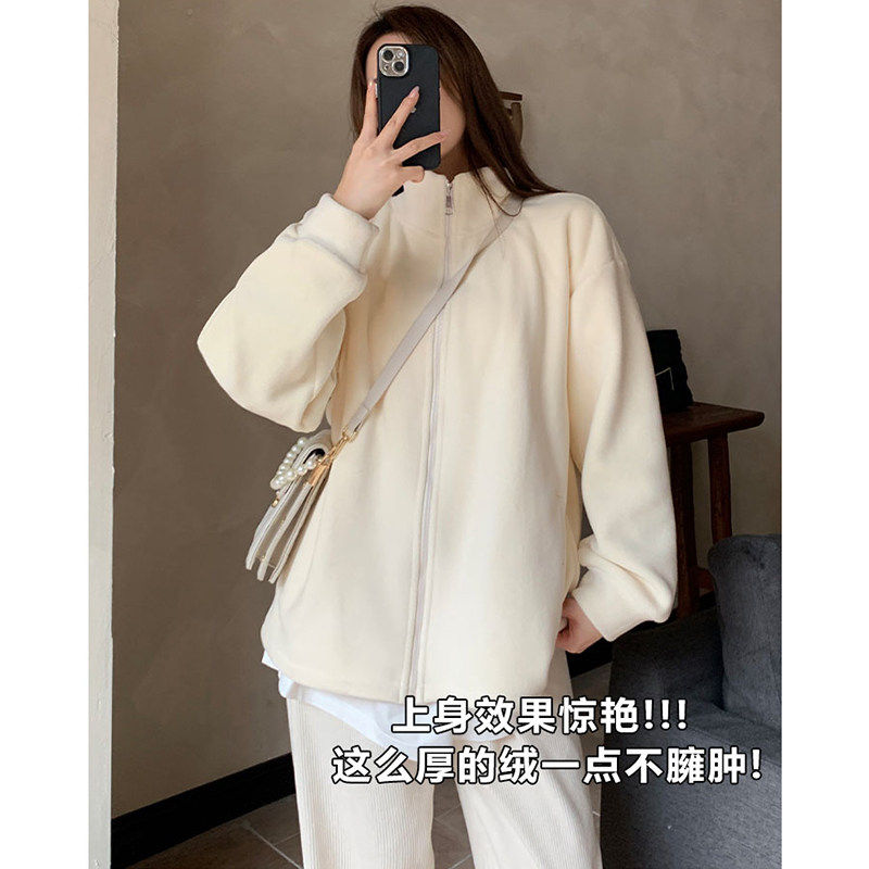 摇粒绒外套女秋冬季加绒加厚棉服校服内搭神器羊羔毛绒内胆卫衣厚,淘宝优惠券,粉丝福利购,淘宝优惠卷