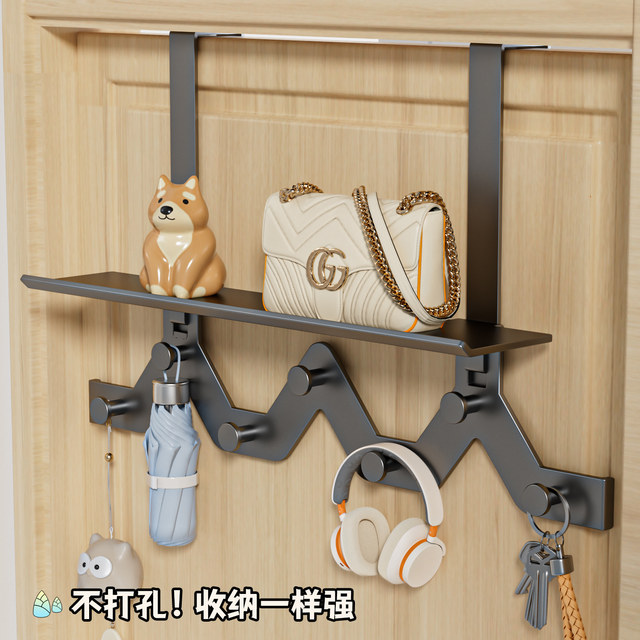 Door hook hanger without punching on the bedroom door hanger wall hanging rack clothes bag storage rack